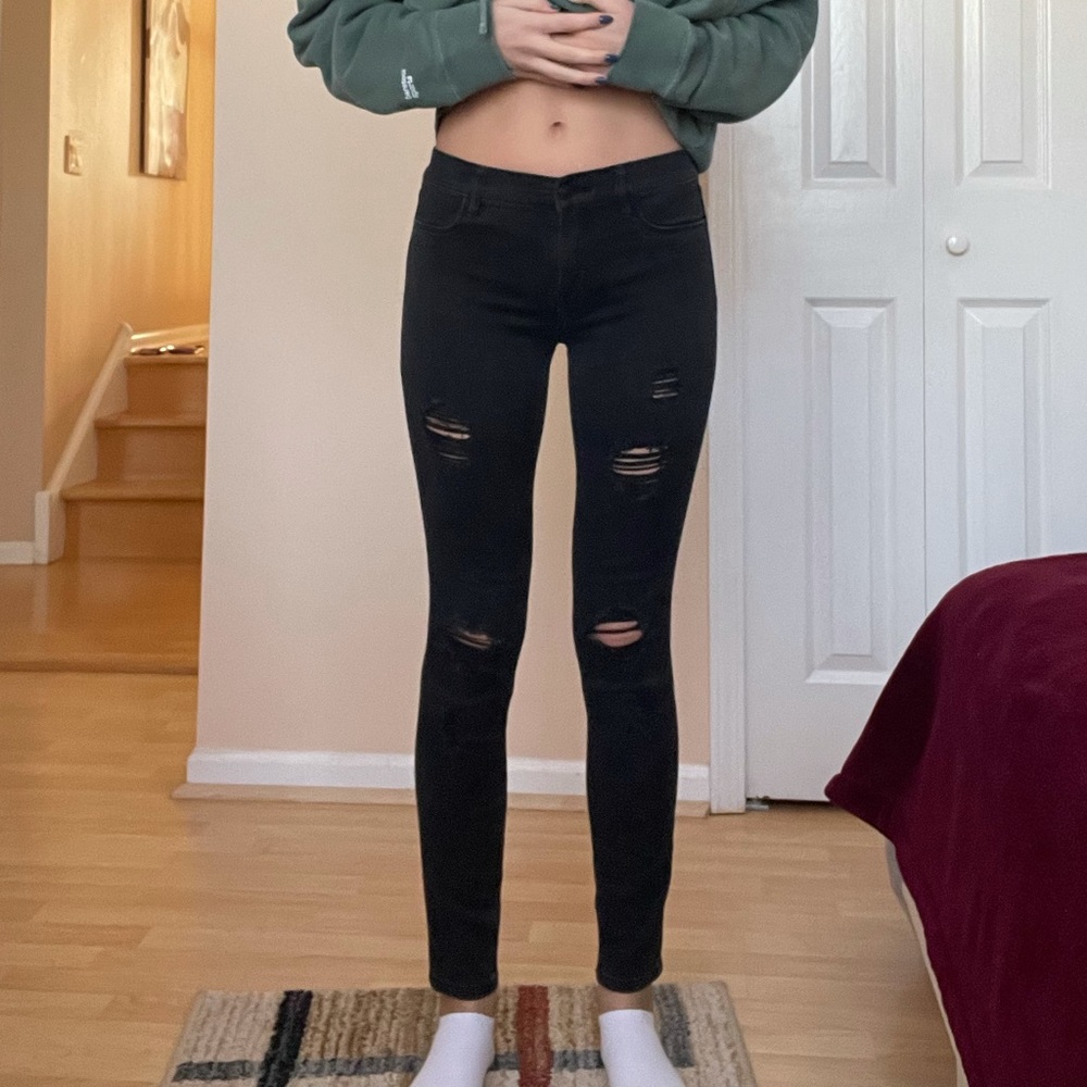 PacSun Black Distressed High Waisted Jegging